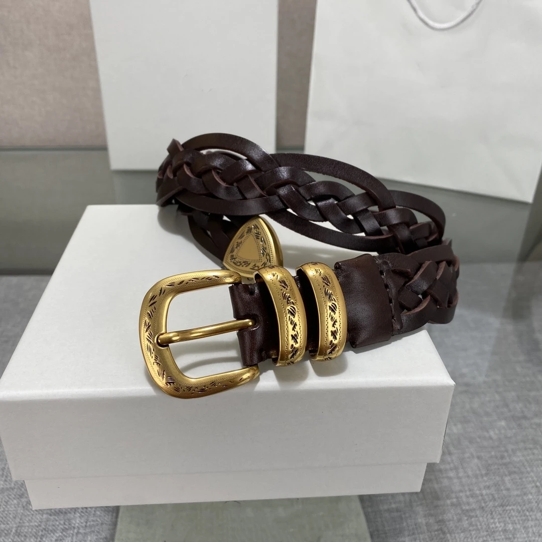 High Quality Cowhide Unisex Luxury Goods Designer Men's Woman Ceinture 2024 Pattern Needle Buckle Belt With Use Hand Wovens 30MM