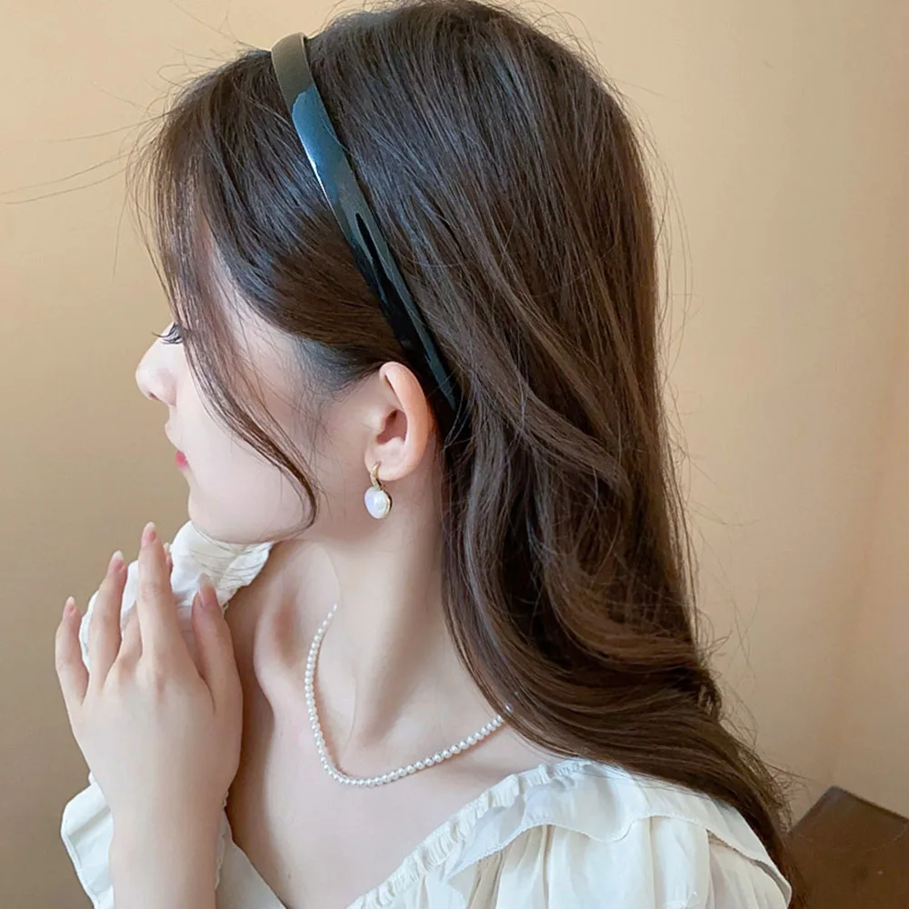 2pc Fashion European and American 1.5cm Wide Vintage Leopard Black Hairbands Headbands for Women Girls Korean Hair Accessories