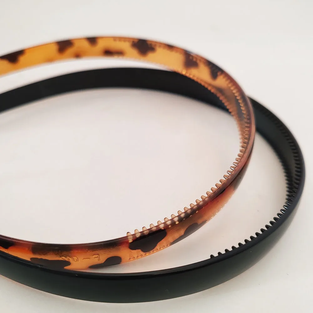2pc Fashion European and American 1.5cm Wide Vintage Leopard Black Hairbands Headbands for Women Girls Korean Hair Accessories