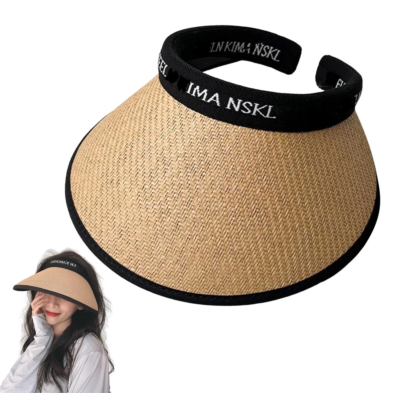 Women's Sunshade Hat Wide Brim Traveling Beach Sun Visor Hat Casual Breathable Sunshade Hat Women Summer Decor