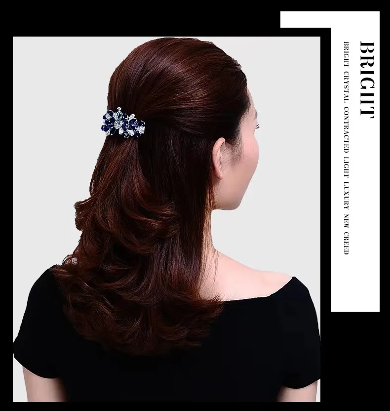 Korean version of minimalist peacock women's hair clips accessories Metal spring clip hairpin for girls large straight pins