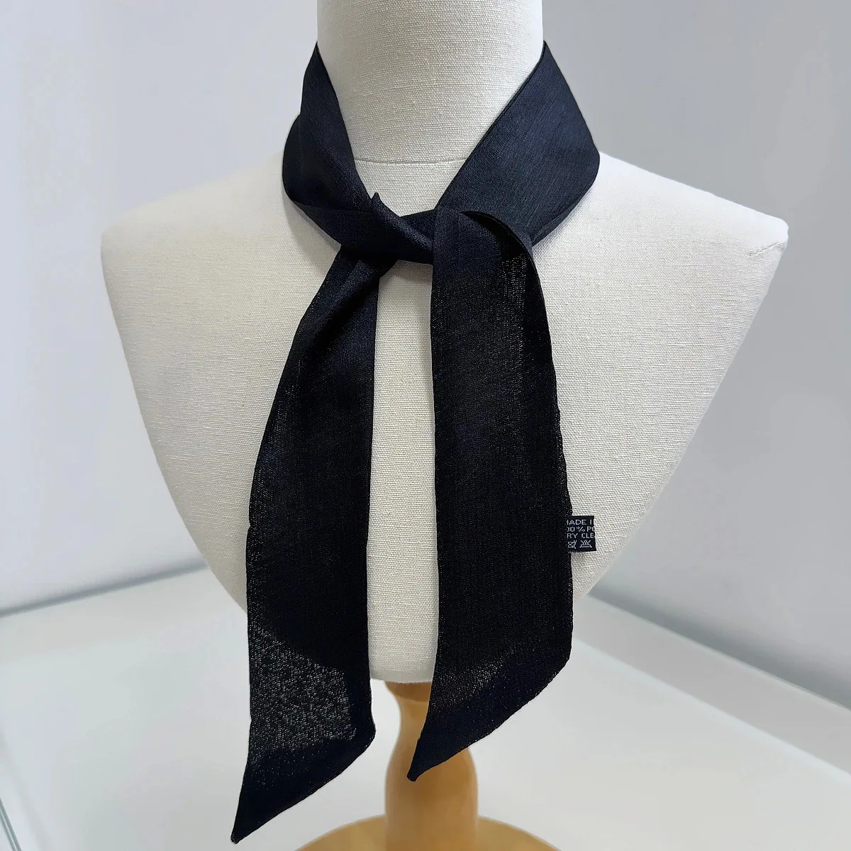 5X100CM Women Narrow Long Scarf Solid flax Silk Rubber Red Tie Bag Ribbon Headbands Luxury Scarf Headscarves Ladies Foulard