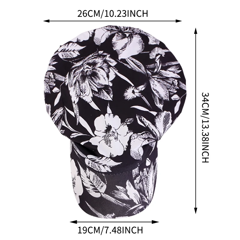 New Muslim Women Brim Cap Pre-Tied Sun Visor Turban Ethnic Print Baseball Caps Head Scarf Hijab Bandage Female Outdoor Hat