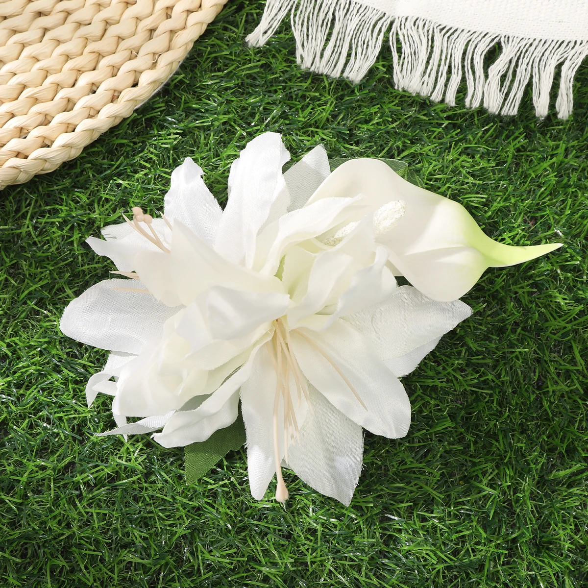 AWAYTR Artificial Pink Flowers Hairpin Party Flower Girls Barrette Bohemian Side Bangs Clip Small Hair Clips Hair Accessories