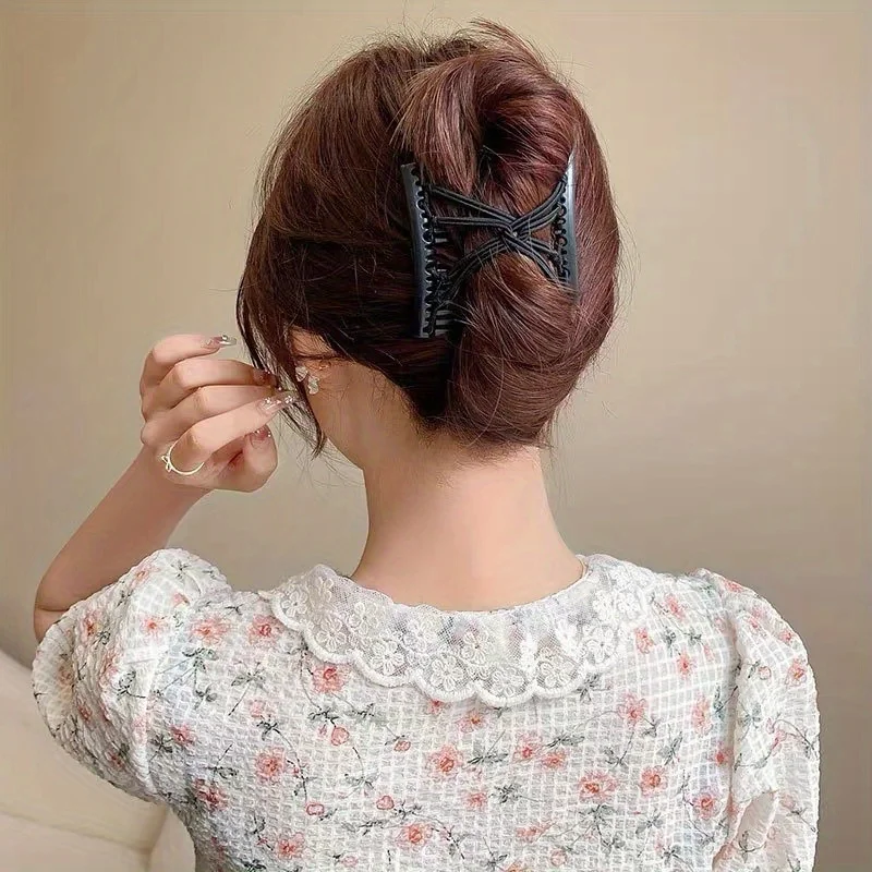 Double  Row Elastic Magic Hair Comb, Head Artifact, Lazy Exclusive Back Hair Curler, Ladies' Daily Hair Accessories New Favorite