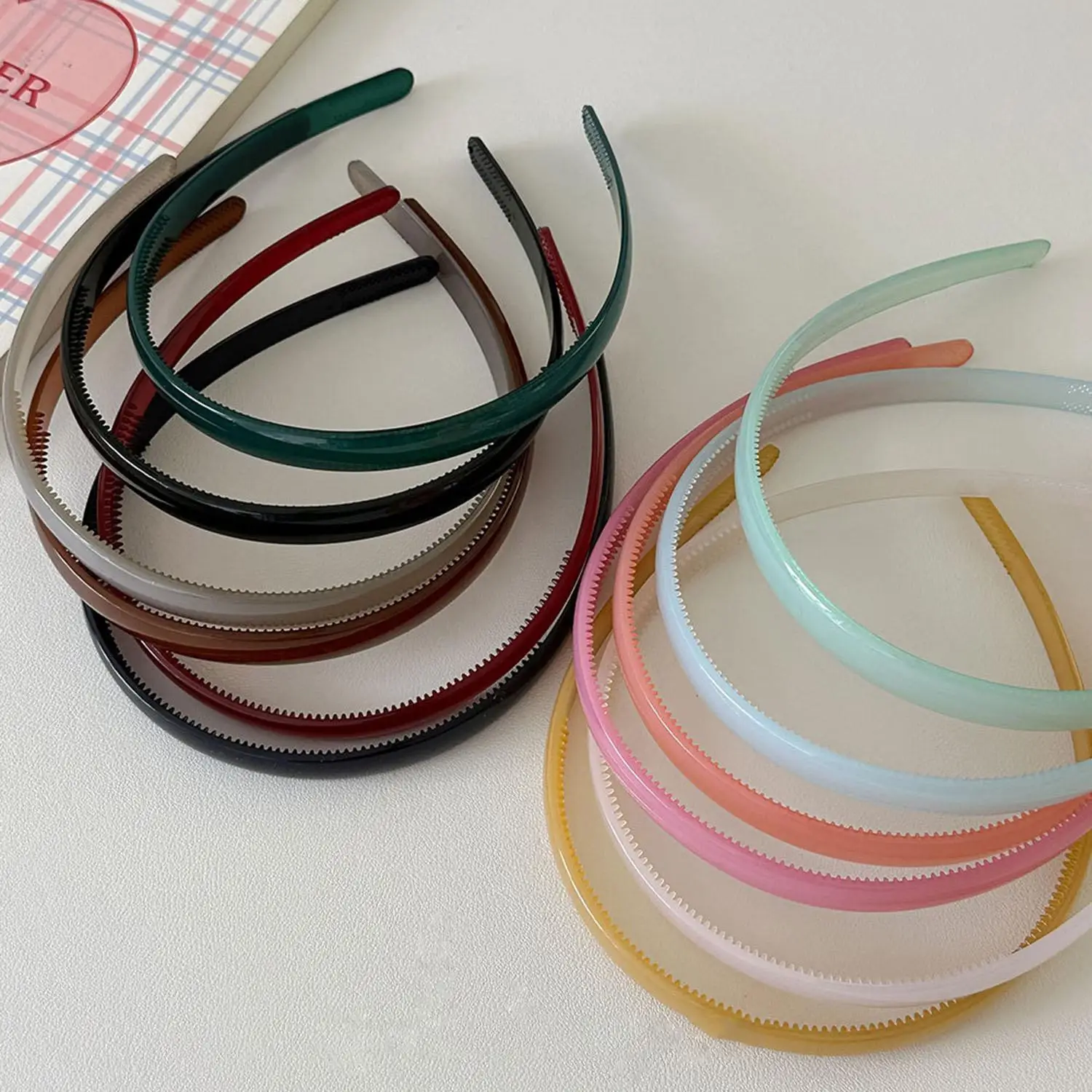 Translucent Plastic Headbands With Teeth Solid Color Hairbands For Women Head Hoop Band Antiskid Hair Hoops Hair Accessories