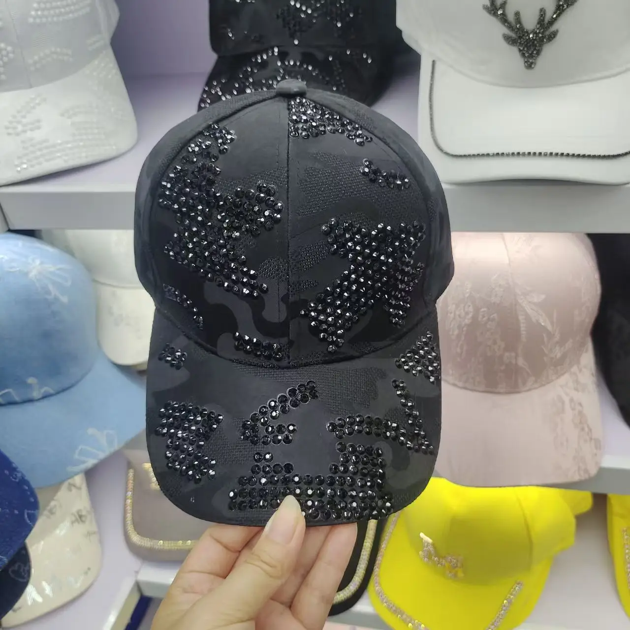 New Duck Hat for Men and Women Spring and Autumn Outdoor Casual Hat with Diamond Korean Version Shade Baseball Cap