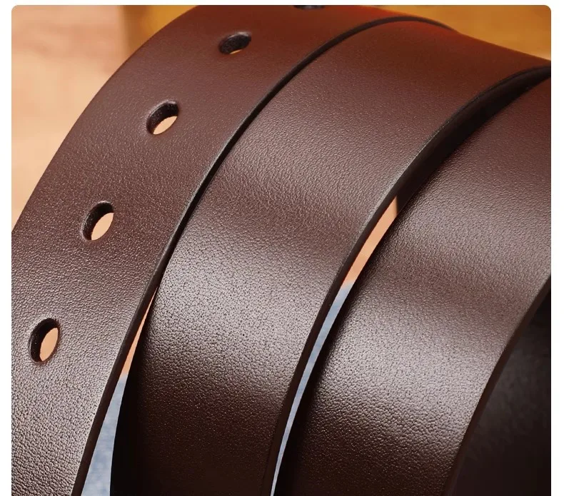 New Leather Cowhide Men's Belt Fashion Metal Alloy Pin Buckle Adult Luxury Brand Jeans Business Casual Waist Male Strap Brand
