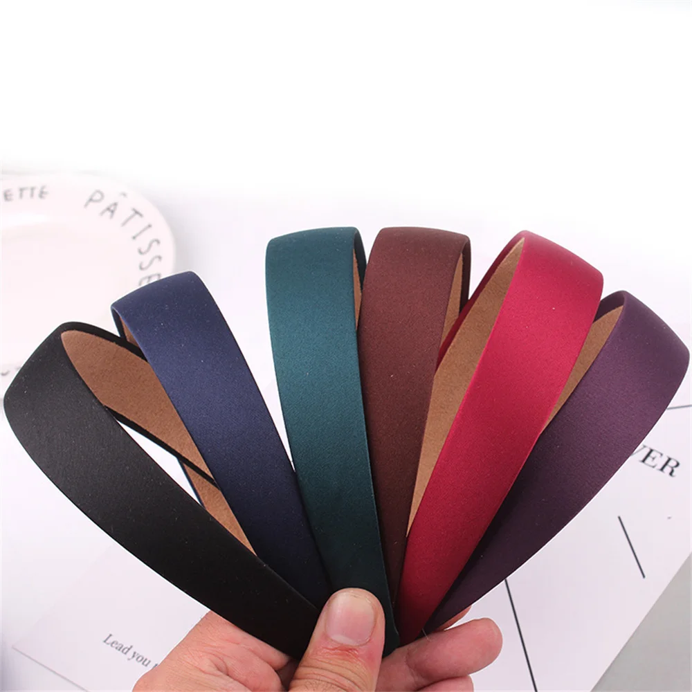 Solid Wide Hairbands For Women Girls Satin Hair Bands Fashion Headband Hair Hoop for Korean Hair Accessories Gift