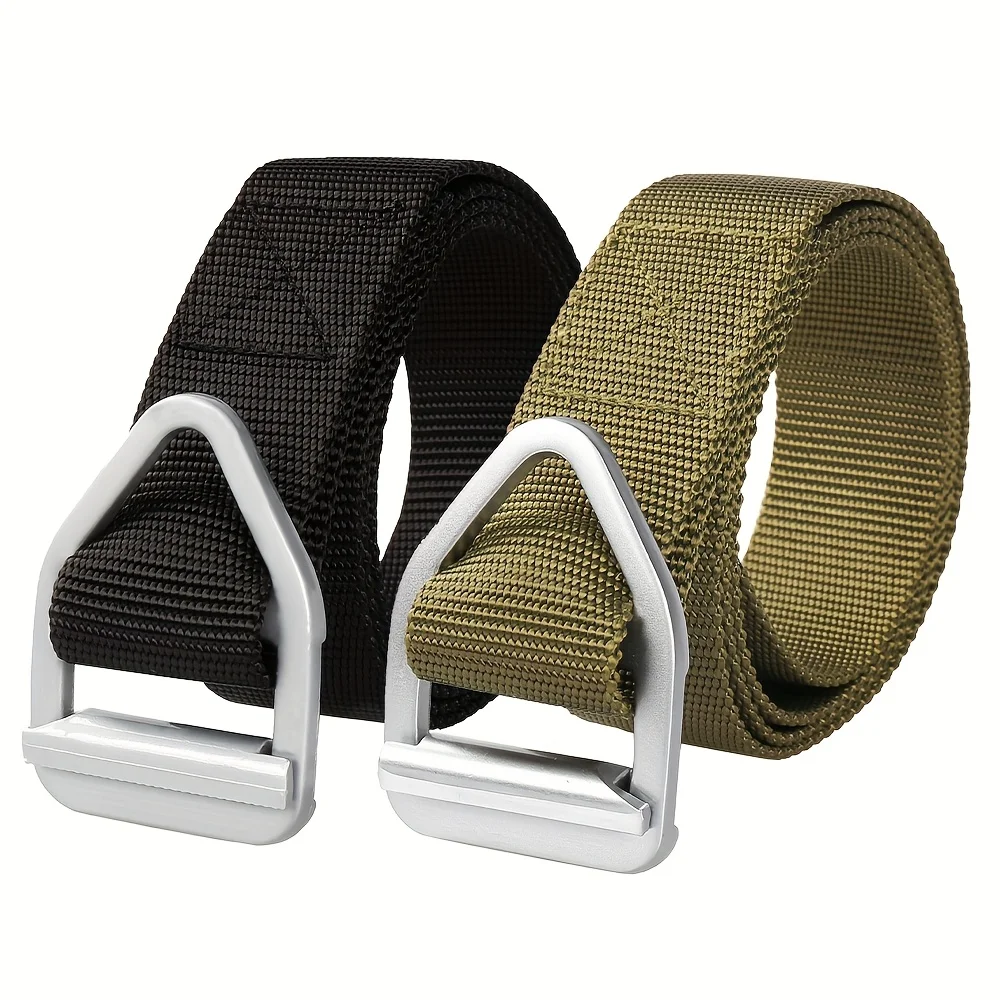 1pcs Alloy Triangular Buckle Canvas Belt,Outdoor Men's Sports Casual Belt, Casual Sturdy and Durable,breathable and Lightweight