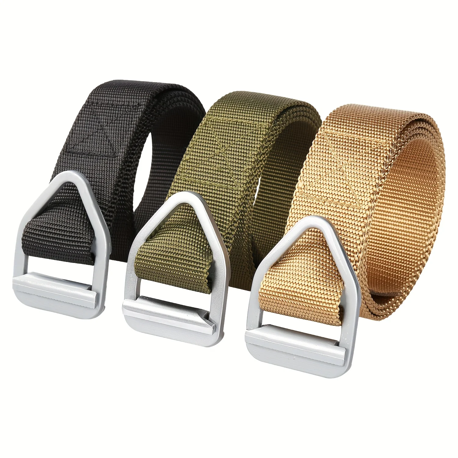 1pcs Alloy Triangular Buckle Canvas Belt,Outdoor Men's Sports Casual Belt, Casual Sturdy and Durable,breathable and Lightweight