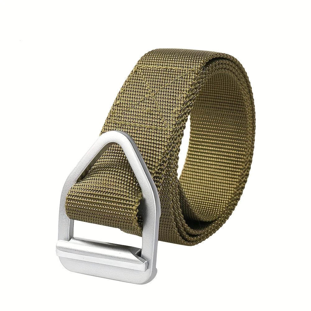 1pcs Alloy Triangular Buckle Canvas Belt,Outdoor Men's Sports Casual Belt, Casual Sturdy and Durable,breathable and Lightweight