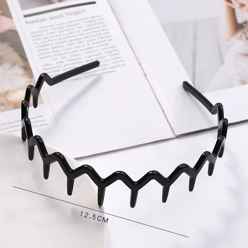 Fashion Wave Headbands for Women Solid Color Toothed Non-slip Hair Bands Girl Face Wash Sports Hairbands Hair Accessories