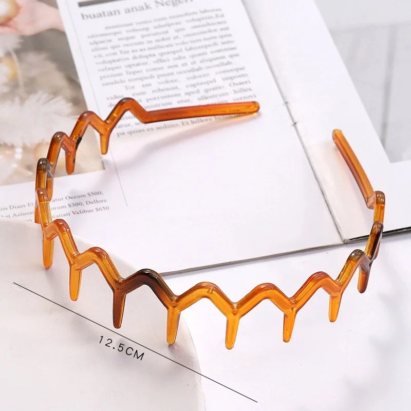 Fashion Wave Headbands for Women Solid Color Toothed Non-slip Hair Bands Girl Face Wash Sports Hairbands Hair Accessories