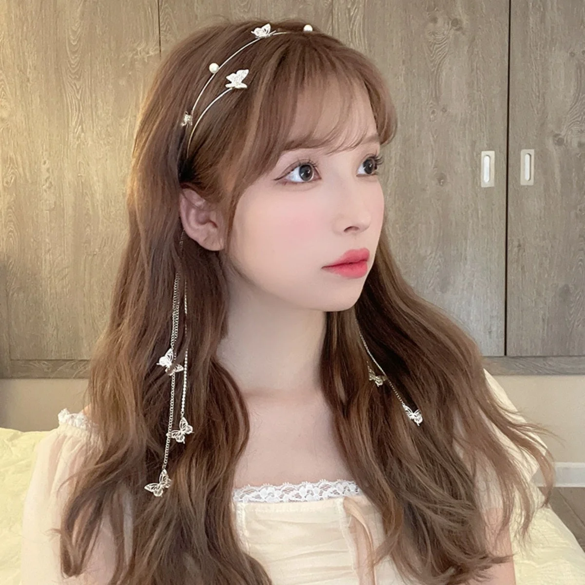 Glitter Girls Hair Hoop Korean Style Shining Rhinestone Headband Butterfly Tassel Hairpin Exquisite Jewelry Hair Accessories