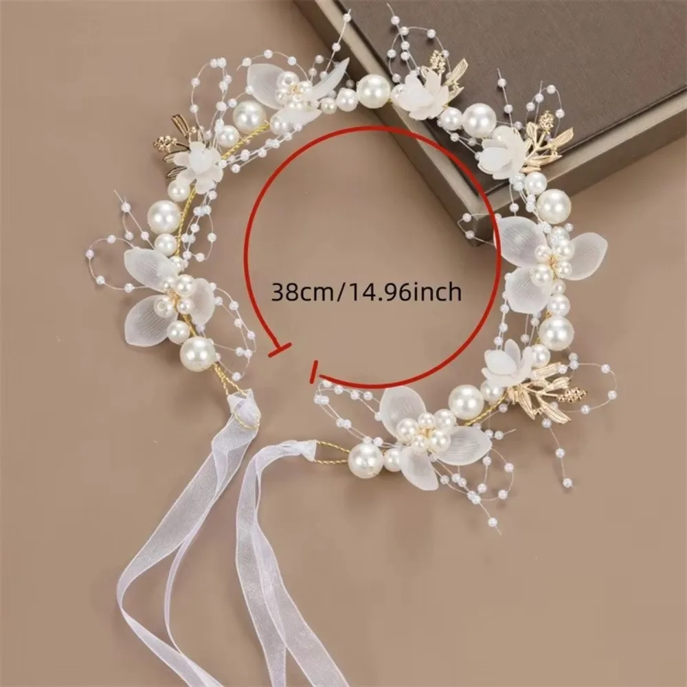 Cute Elegant Flower Wreath Headband Imitated Pearl Bohemian Flower Crown Head Wreath Girls Adult Hair accessories