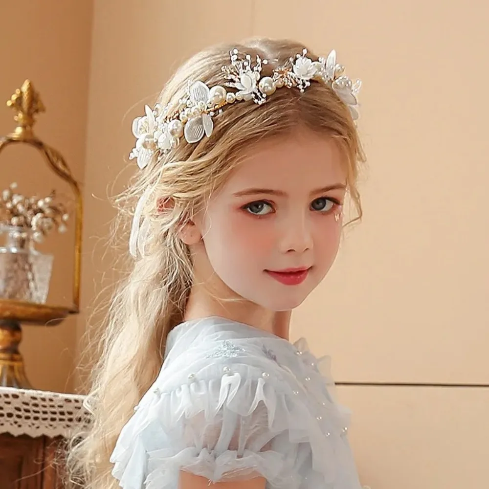 Cute Elegant Flower Wreath Headband Imitated Pearl Bohemian Flower Crown Head Wreath Girls Adult Hair accessories