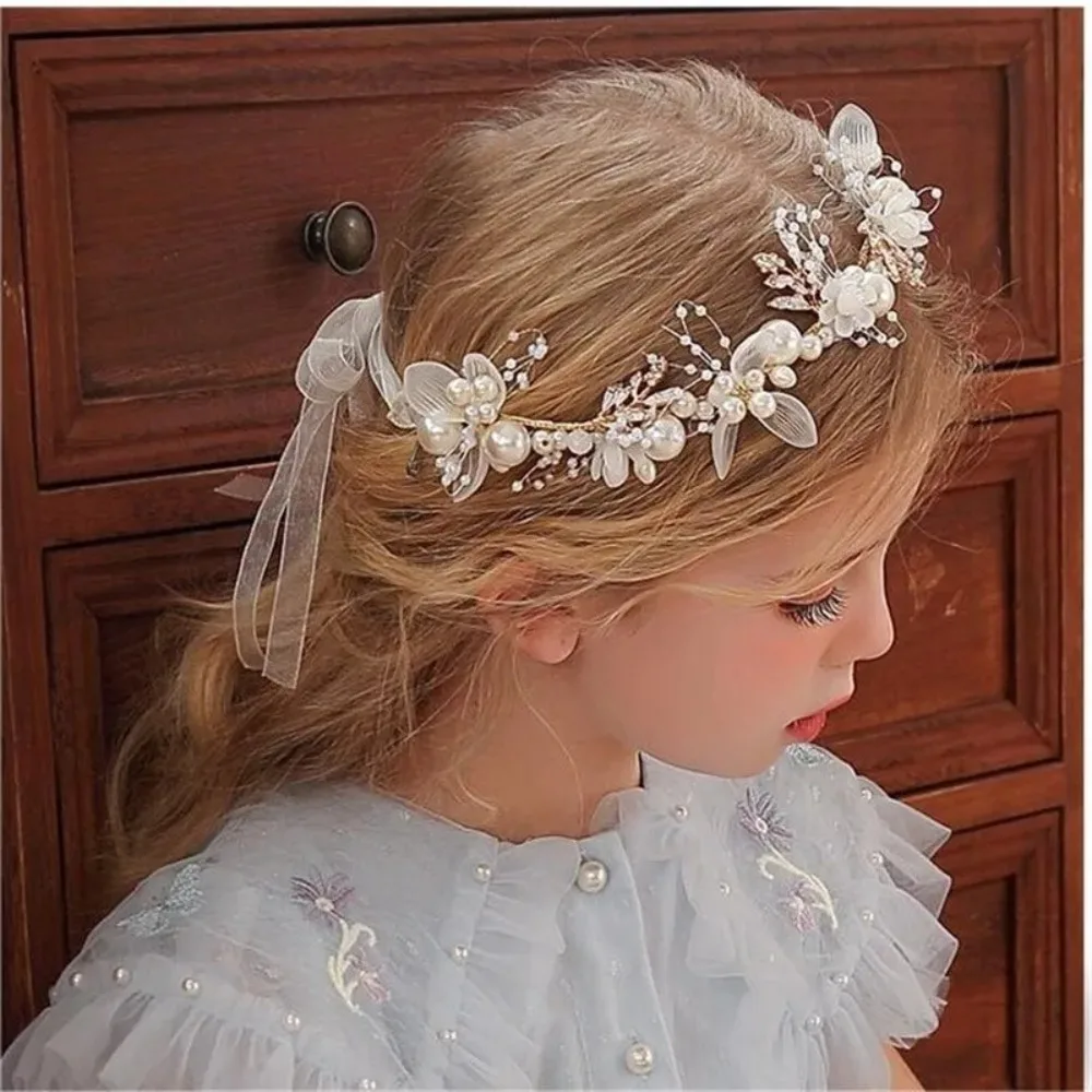 Cute Elegant Flower Wreath Headband Imitated Pearl Bohemian Flower Crown Head Wreath Girls Adult Hair accessories