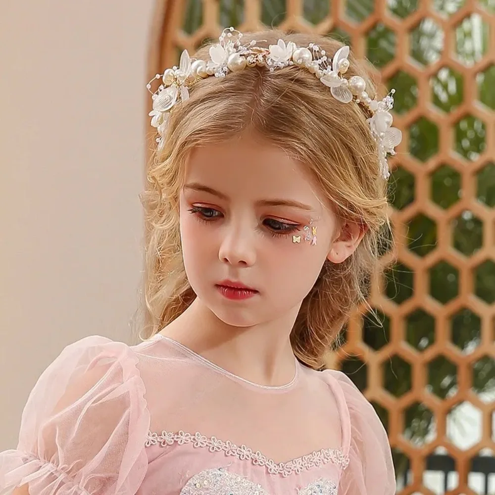 Cute Elegant Flower Wreath Headband Imitated Pearl Bohemian Flower Crown Head Wreath Girls Adult Hair accessories