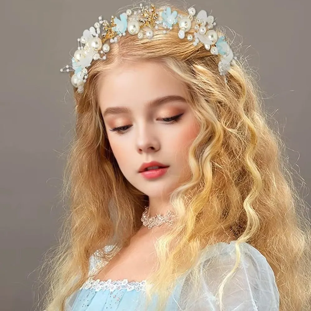 Cute Elegant Flower Wreath Headband Imitated Pearl Bohemian Flower Crown Head Wreath Girls Adult Hair accessories