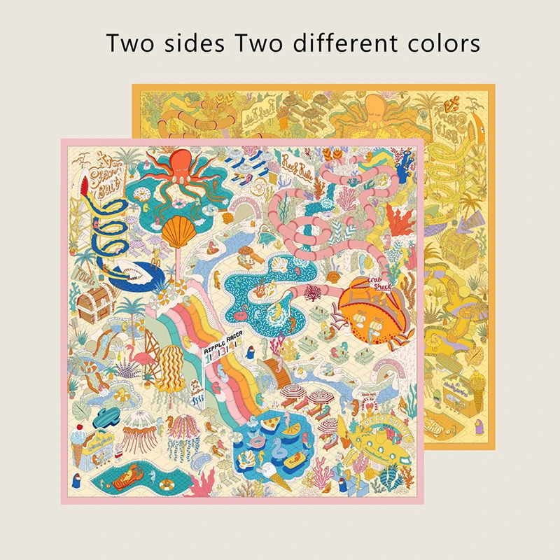 Brand Two-sided Print Headband Scarf Women Fashion 90*90cm Hijab Bandana Neckerhicef Beach Sun Protection Shawl Wrap Headscarf