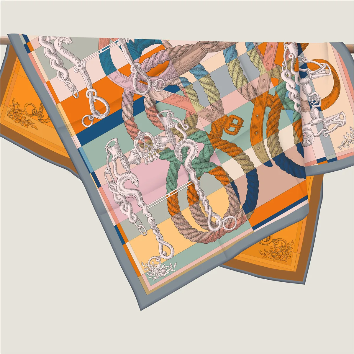 Brand Two-sided Print Headband Scarf Women Fashion 90*90cm Hijab Bandana Neckerhicef Beach Sun Protection Shawl Wrap Headscarf