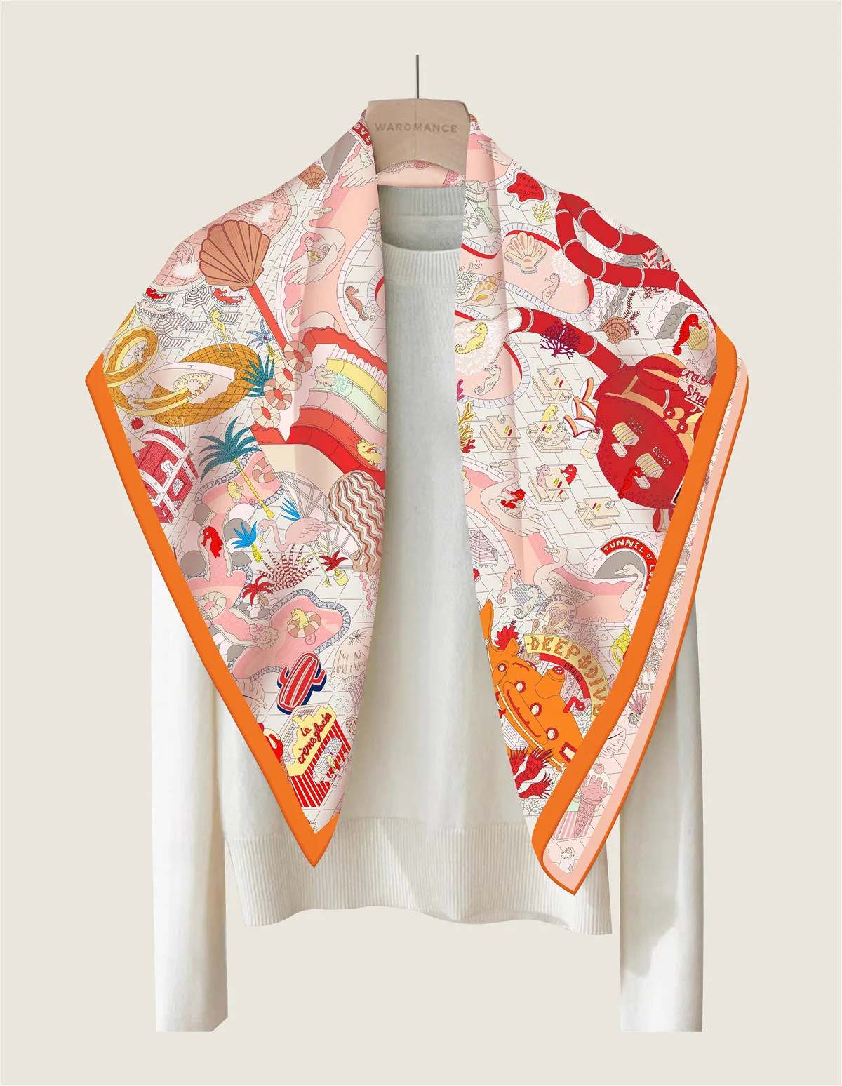 Brand Two-sided Print Headband Scarf Women Fashion 90*90cm Hijab Bandana Neckerhicef Beach Sun Protection Shawl Wrap Headscarf