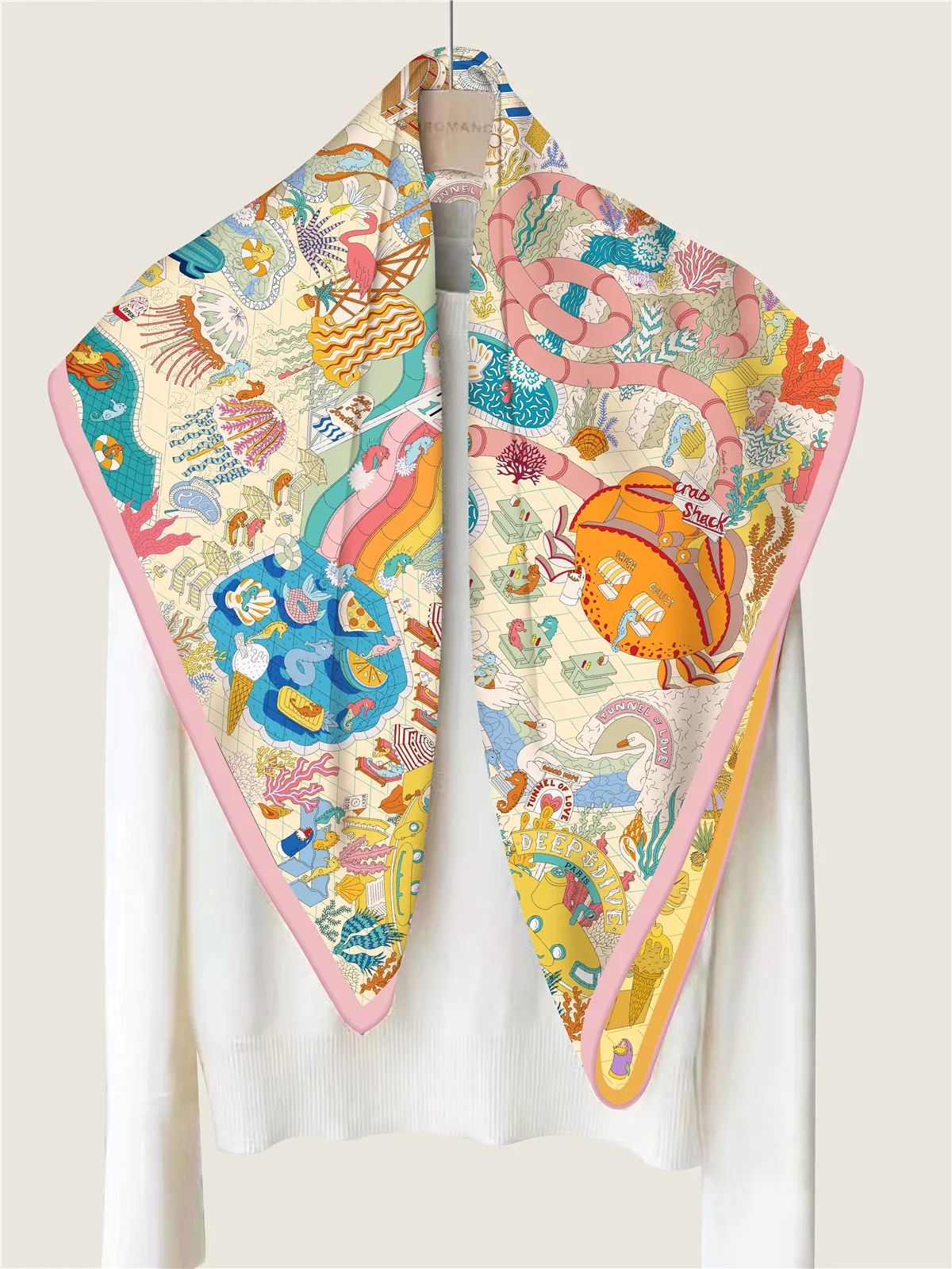 Brand Two-sided Print Headband Scarf Women Fashion 90*90cm Hijab Bandana Neckerhicef Beach Sun Protection Shawl Wrap Headscarf