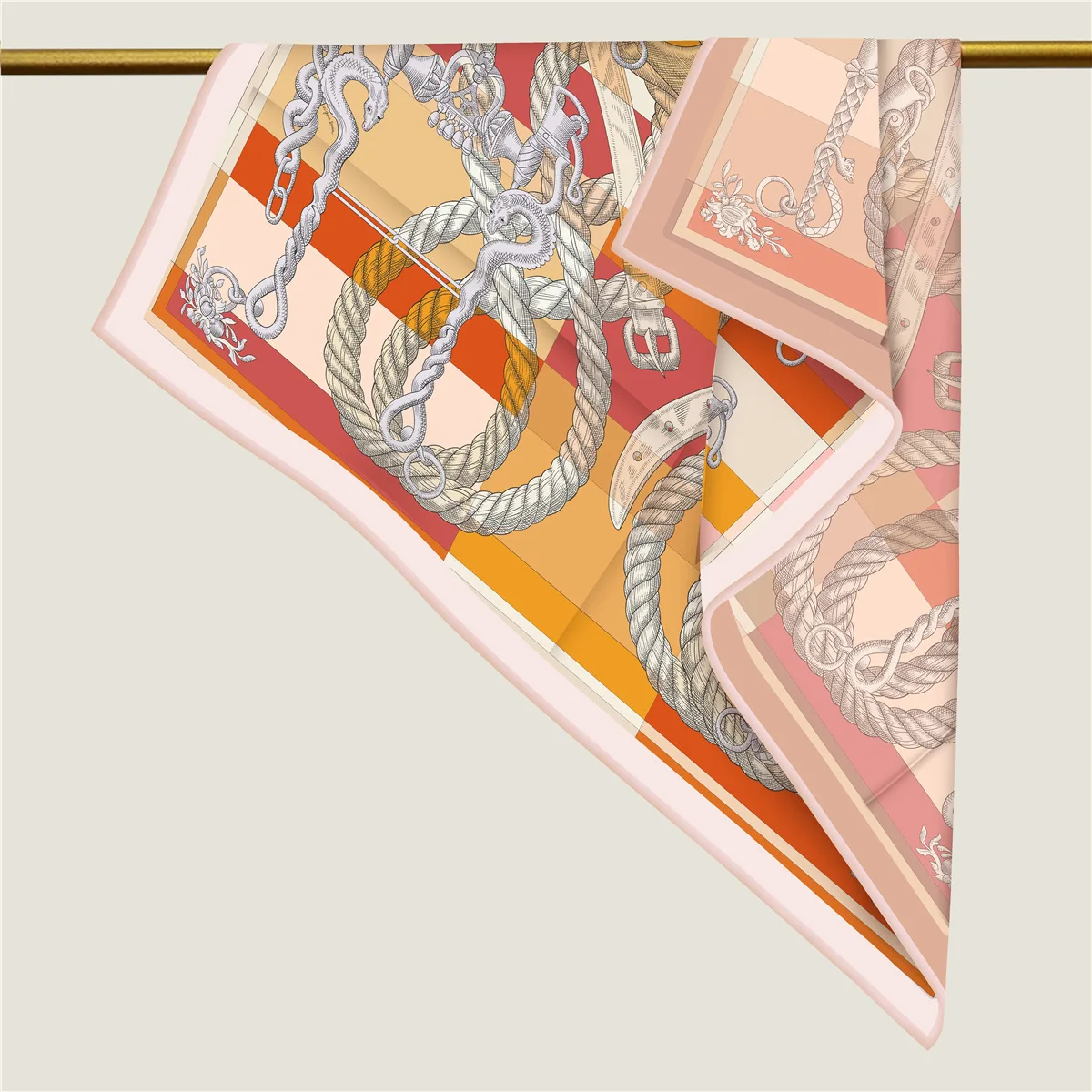 Brand Two-sided Print Headband Scarf Women Fashion 90*90cm Hijab Bandana Neckerhicef Beach Sun Protection Shawl Wrap Headscarf
