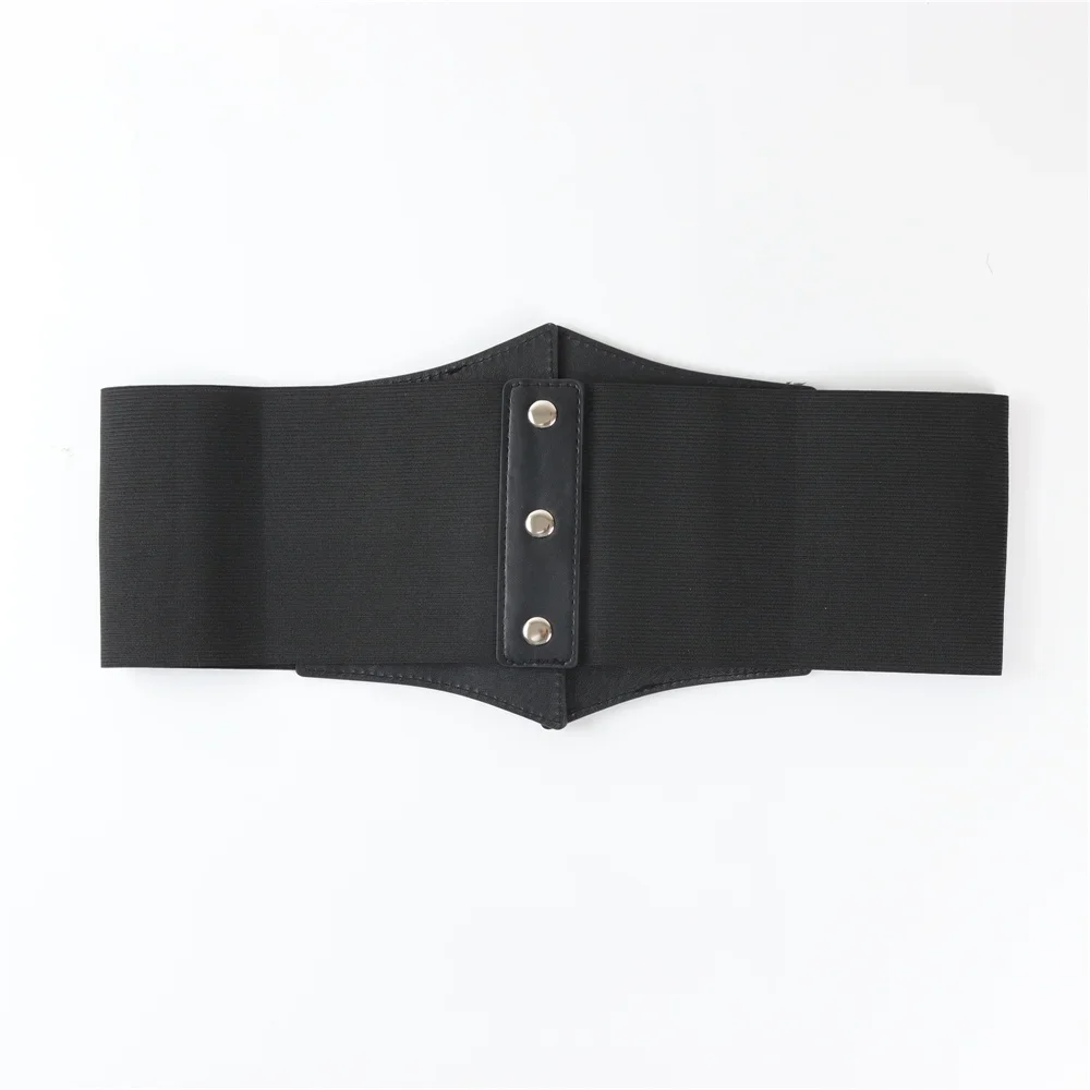 1pcs Fashionable Gothic Corset Belt Triple Buckle with Black Rivet Studs Elastic Waspie Waistband for Punk Perfect for Coats