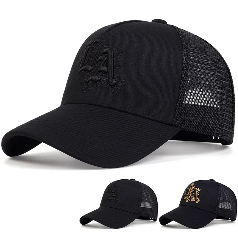 Unisex Letter Embroidery Baseball Net Caps Spring Summer Outdoor Sunscreen Hat Adjustable Casual Trucker Hats
