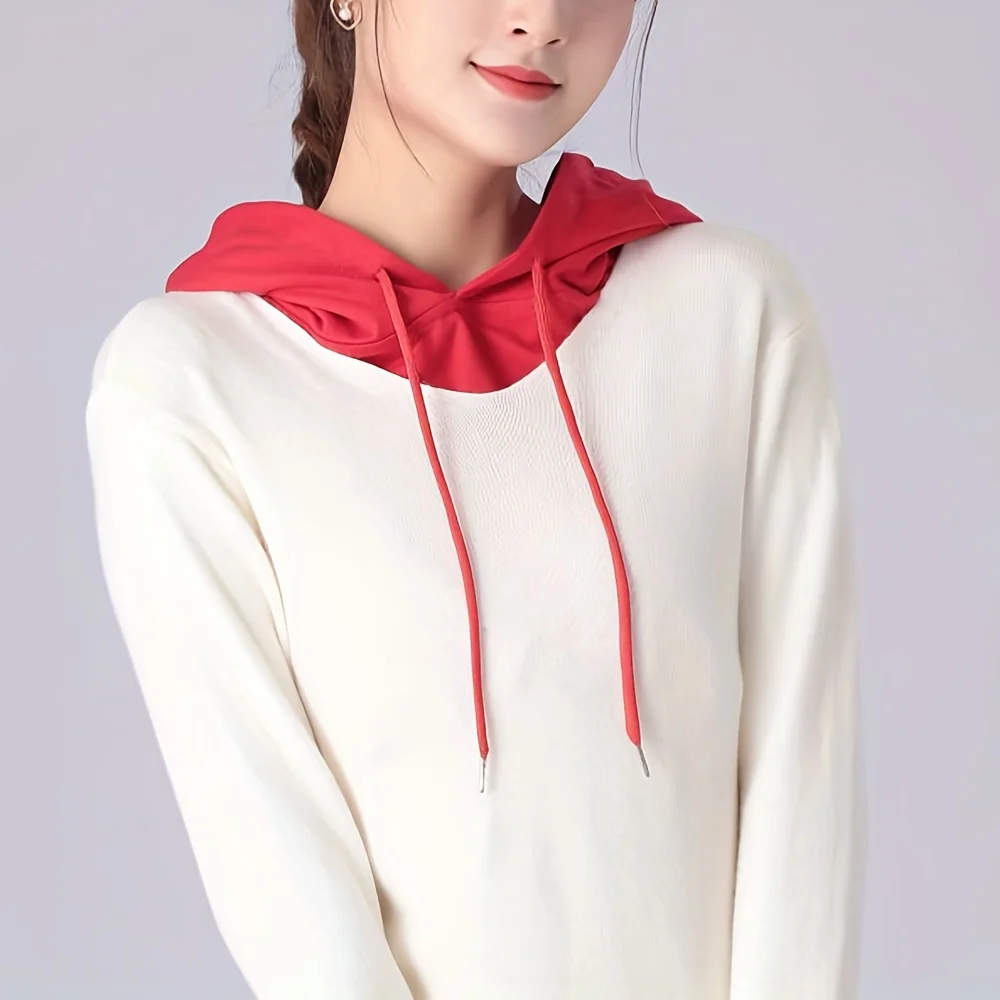 Sleeveless Hooded Short Multi-Color Optional Autumn Shirt Fake Collar Sweatshirt Hooded Stylish Multi-Function Hooded Collar