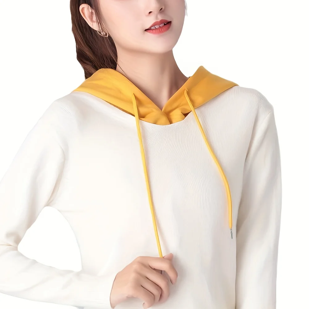 Sleeveless Hooded Short Multi-Color Optional Autumn Shirt Fake Collar Sweatshirt Hooded Stylish Multi-Function Hooded Collar