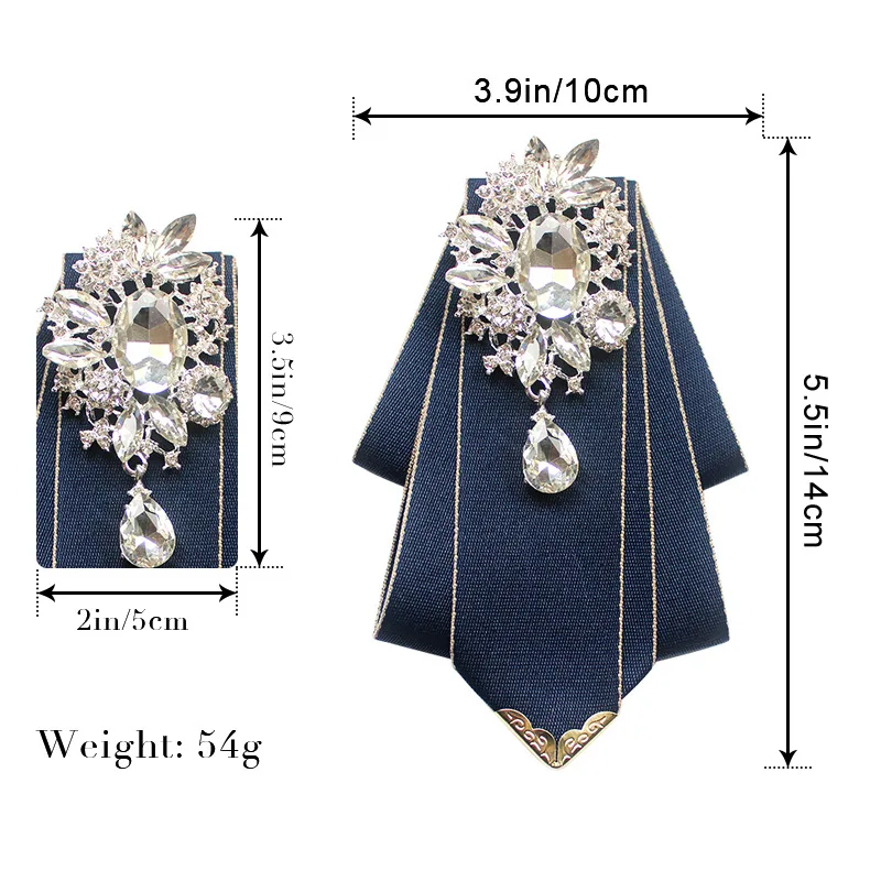 Luxury Wedding Elegant Necktie For Men Dress Shirt Collar Rhinestone Black Green Bow Tie Clips Brooches Bowtie Gifts Accessories