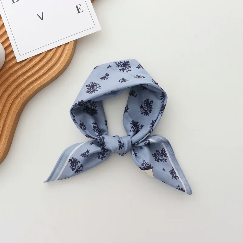 100% Cotton Printed Versatile Simple Hand Towel Women's Small Square Towel Scarf Korean Style Small Silk Scarf Women Headband