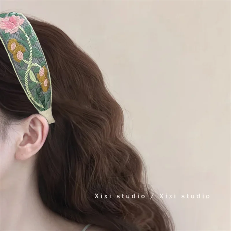 Elegant Chiffon Embroidery Flower Hairband For Women Sweet Hair Decorate Headband Hair Hoop Band Fashion Hair Accessories