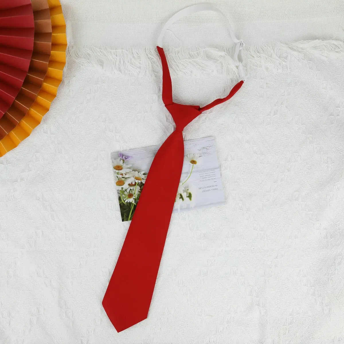 Trendy Black and Navy JK Tie Girl's Boy's Korean Uniform for Students Pre-tied Short Tie with Handmade Design