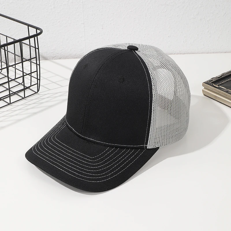 Fashionable Sun Hats Summer Breathable Mesh Men's and Women's Hats Outdoor Solid Color Light Plate Baseball Caps Casual Hats