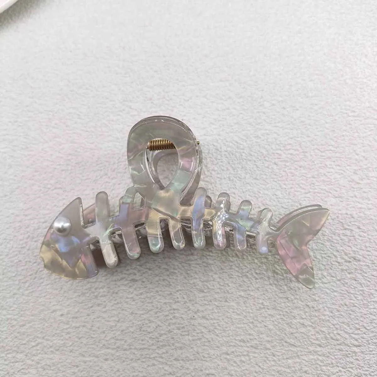 Y2K Colorful Fishbone Hair Claw Creative Personality Shark Clips Fish Barb PVC Crab Hair Clip Hair Accessories for Women