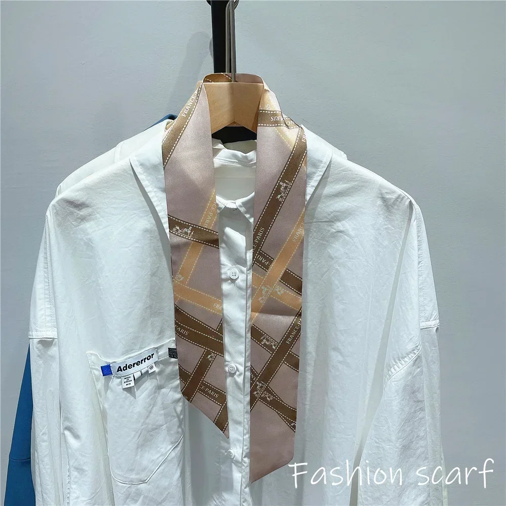 1PC Korean Autumn Hot Sale Fashion Luxurious Ladies Leisure Decoration Twill Long Strip Streamer Silk Scarf Tie Bind bag Ribbon