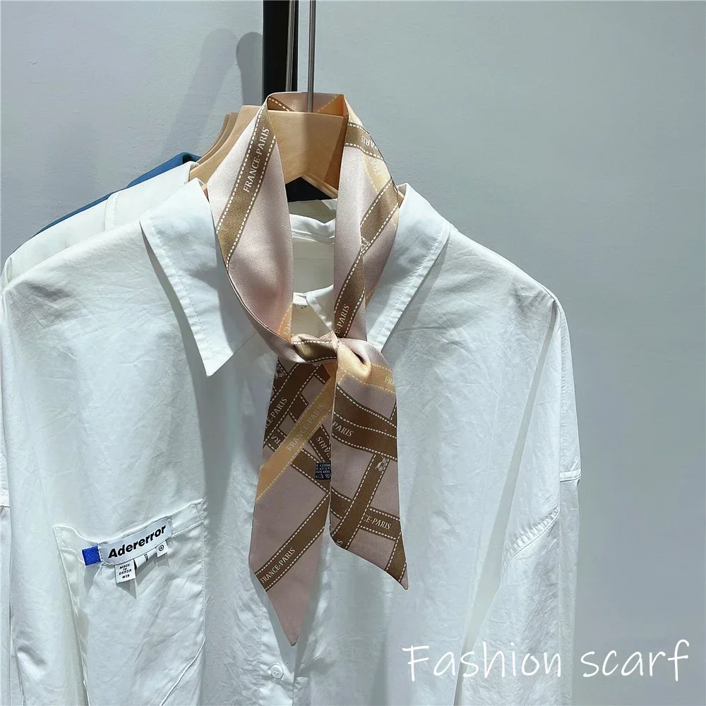 1PC Korean Autumn Hot Sale Fashion Luxurious Ladies Leisure Decoration Twill Long Strip Streamer Silk Scarf Tie Bind bag Ribbon