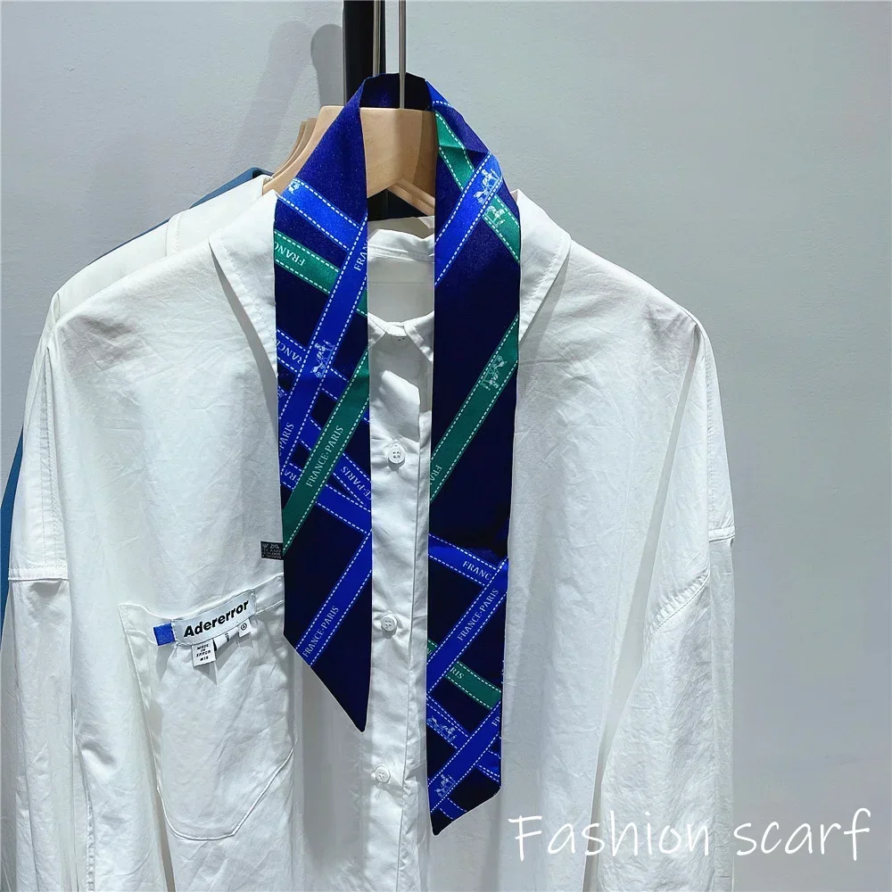 1PC Korean Autumn Hot Sale Fashion Luxurious Ladies Leisure Decoration Twill Long Strip Streamer Silk Scarf Tie Bind bag Ribbon