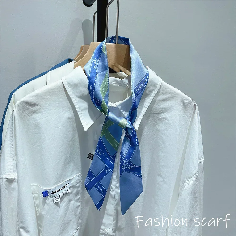 1PC Korean Autumn Hot Sale Fashion Luxurious Ladies Leisure Decoration Twill Long Strip Streamer Silk Scarf Tie Bind bag Ribbon