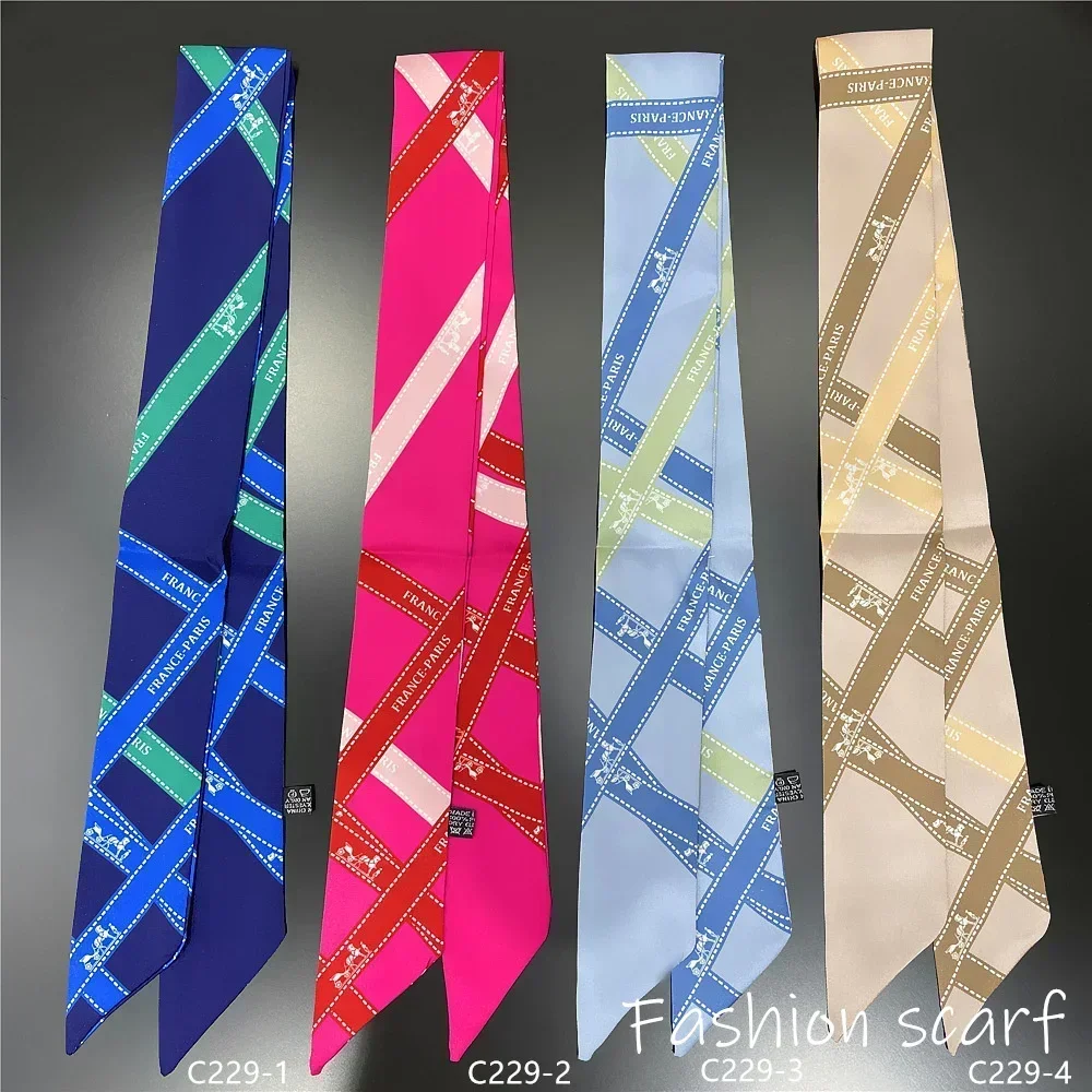 1PC Korean Autumn Hot Sale Fashion Luxurious Ladies Leisure Decoration Twill Long Strip Streamer Silk Scarf Tie Bind bag Ribbon