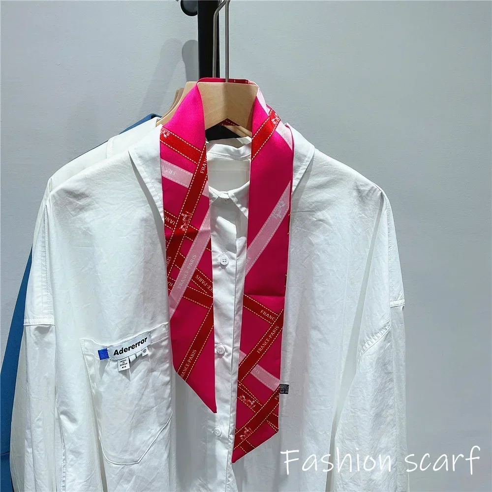1PC Korean Autumn Hot Sale Fashion Luxurious Ladies Leisure Decoration Twill Long Strip Streamer Silk Scarf Tie Bind bag Ribbon