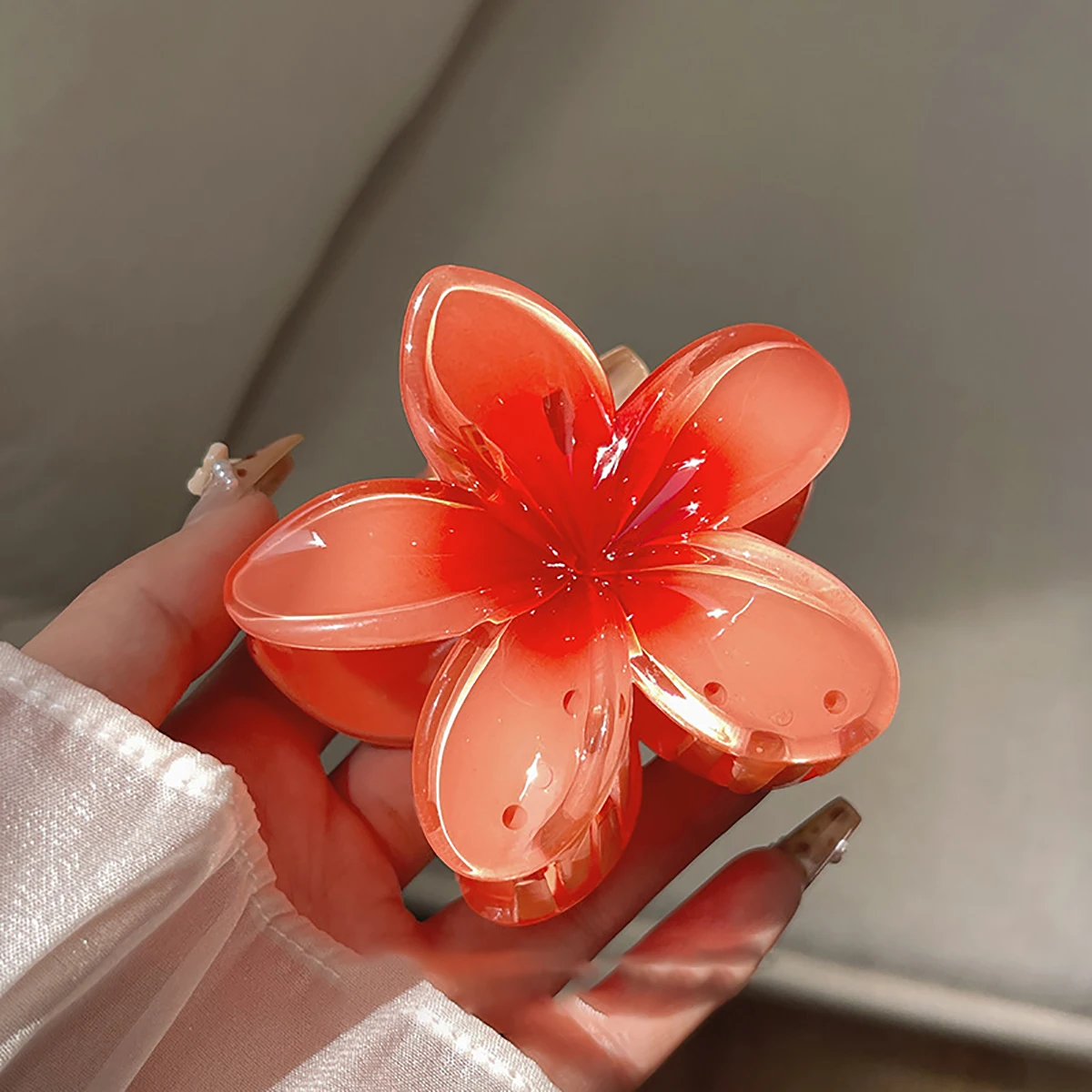 4PCS Fashion Women Flower Hair Clips Vacation Bohemia Egg Flower Hair Clips Barrettes Girls Large Hairpins Hair Accessories