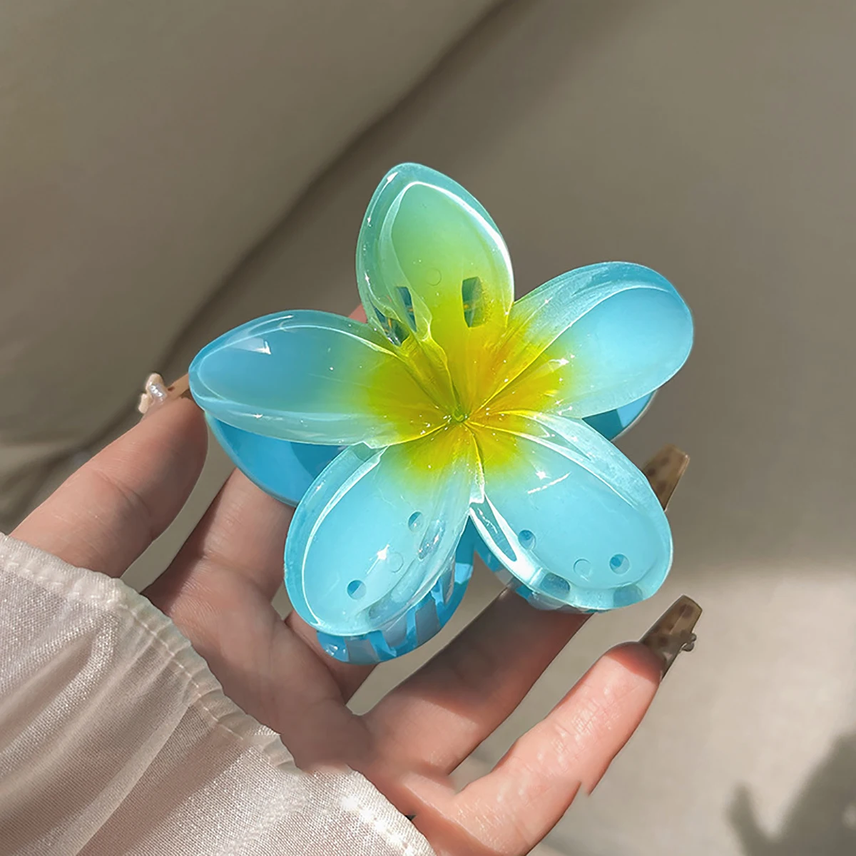 4PCS Fashion Women Flower Hair Clips Vacation Bohemia Egg Flower Hair Clips Barrettes Girls Large Hairpins Hair Accessories