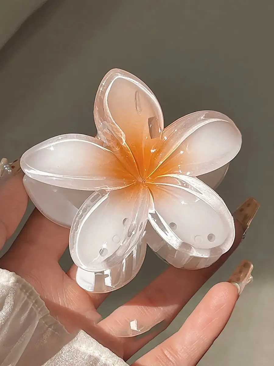 4PCS Fashion Women Flower Hair Clips Vacation Bohemia Egg Flower Hair Clips Barrettes Girls Large Hairpins Hair Accessories
