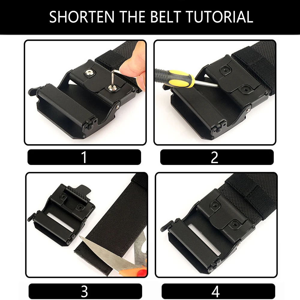 TUSHI New 2.0 Inch Thickened Gun Hanging Double-Layer Nylon Cloth Belt Versatile Outdoor Tactical Automatic Buckle Men's Belt