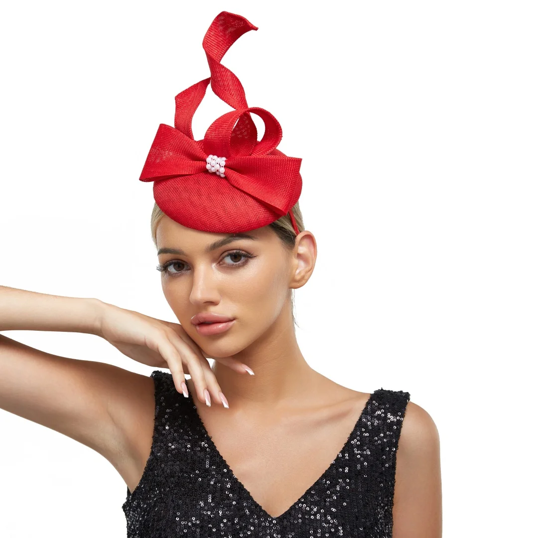 2025 New Fascinator Hat Wedding Church Headpiece Pearl Formal Event Tea Cap Kentucky Derby Race Millinery Cocktail Hat